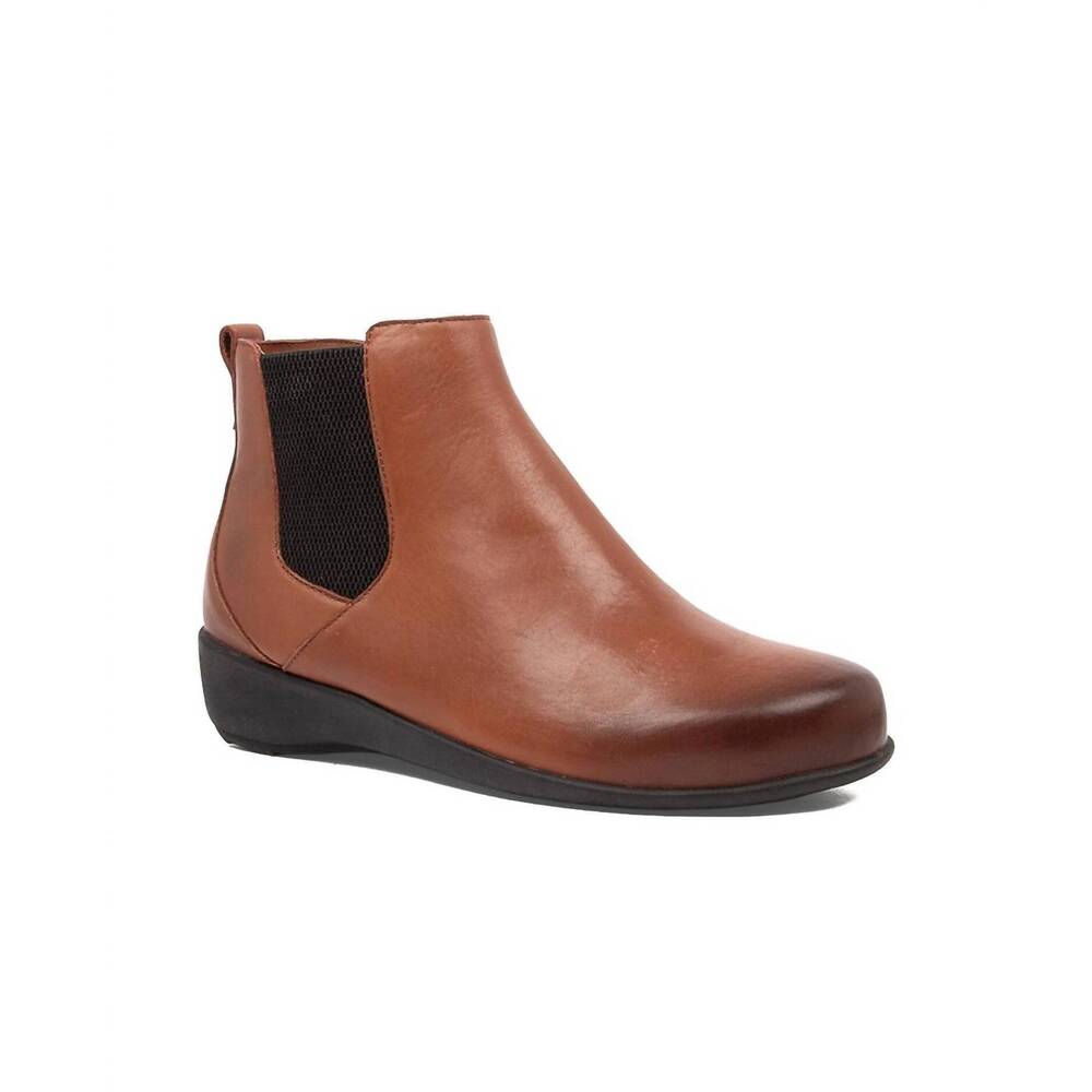 NEW ZIERA women's shanghai xf boots in dark tan leather